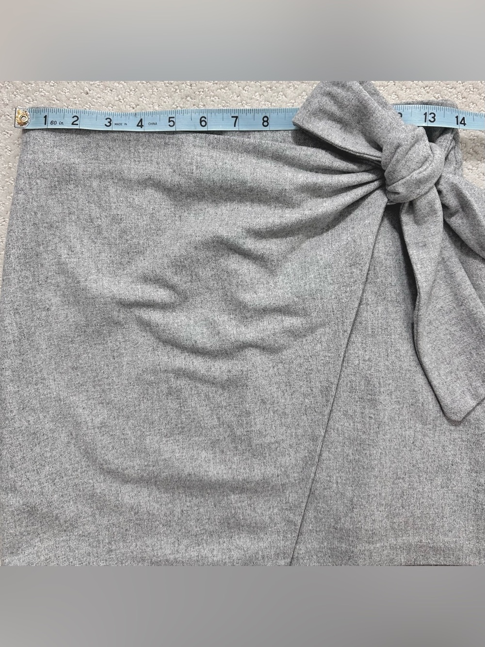 Aritzia Wilfred Wool Wrap Mini Skirt Size 6 Wrap Front Skirt Heather Light Grey - Picture 8 of 9